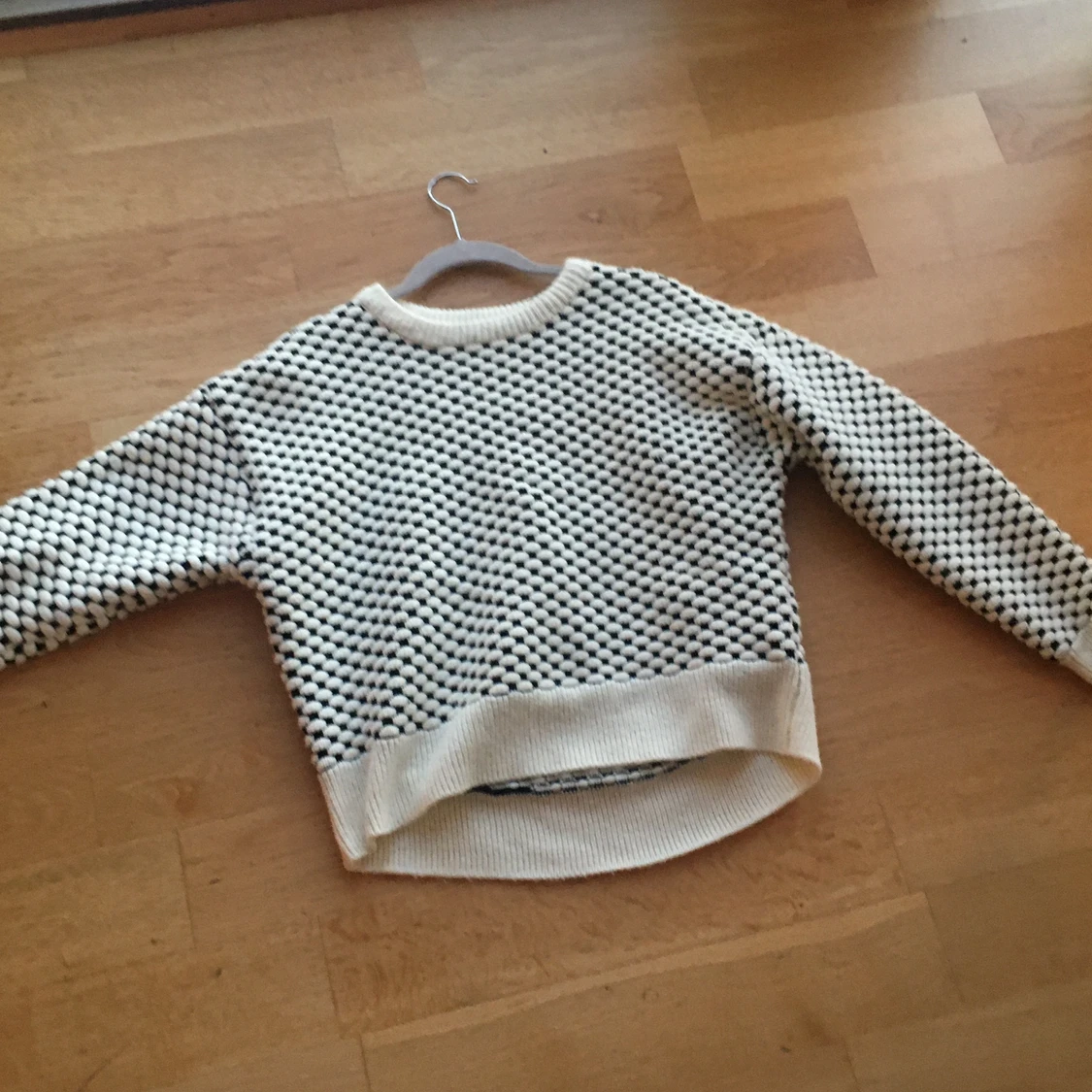  Vit,svart Stickad tjocktröja  - 90