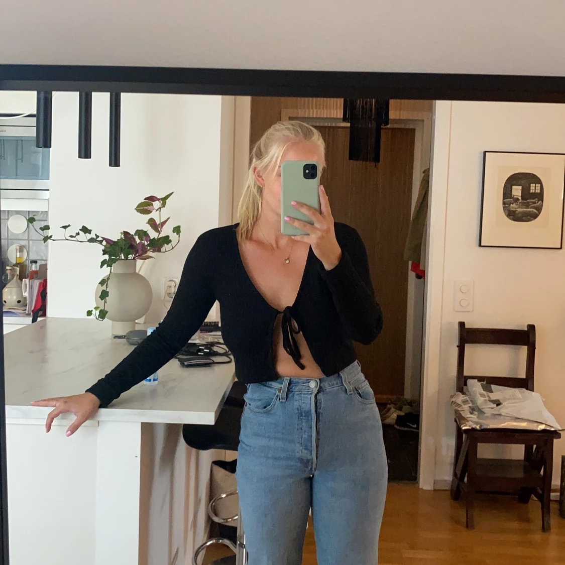 Topp med knytband  - 90