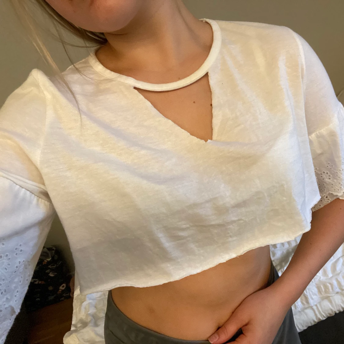 Avklippt vit tröja - 90