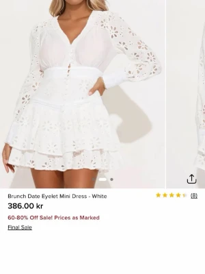 Vit broderad kortklänning - SÖKER! 