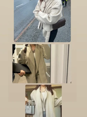 Beige omlottkappa med bälte - Snygg beige kappa med omlottmodell och halsduk. Kappan har en mjuk och stilren design med bred krage och långa ärmar. Perfekt för dig som vill ha en klassisk och trendig look. Passar till många olika outfits.