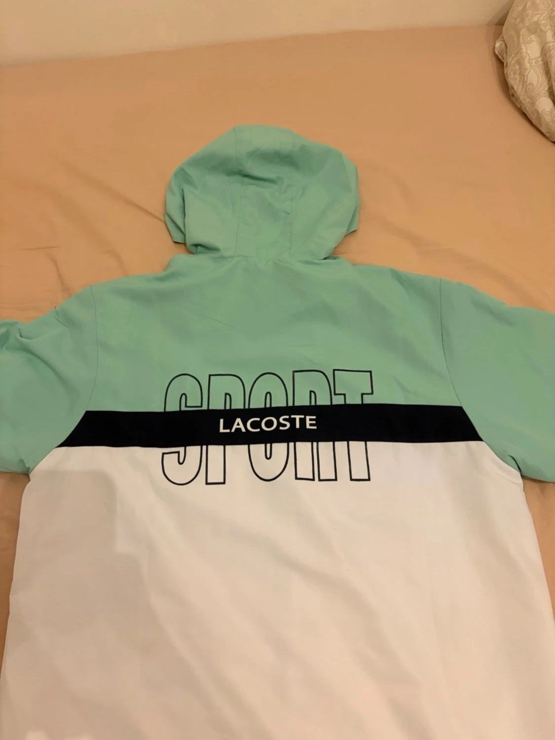 Lacoste mintgrön och vit kofta  - 1