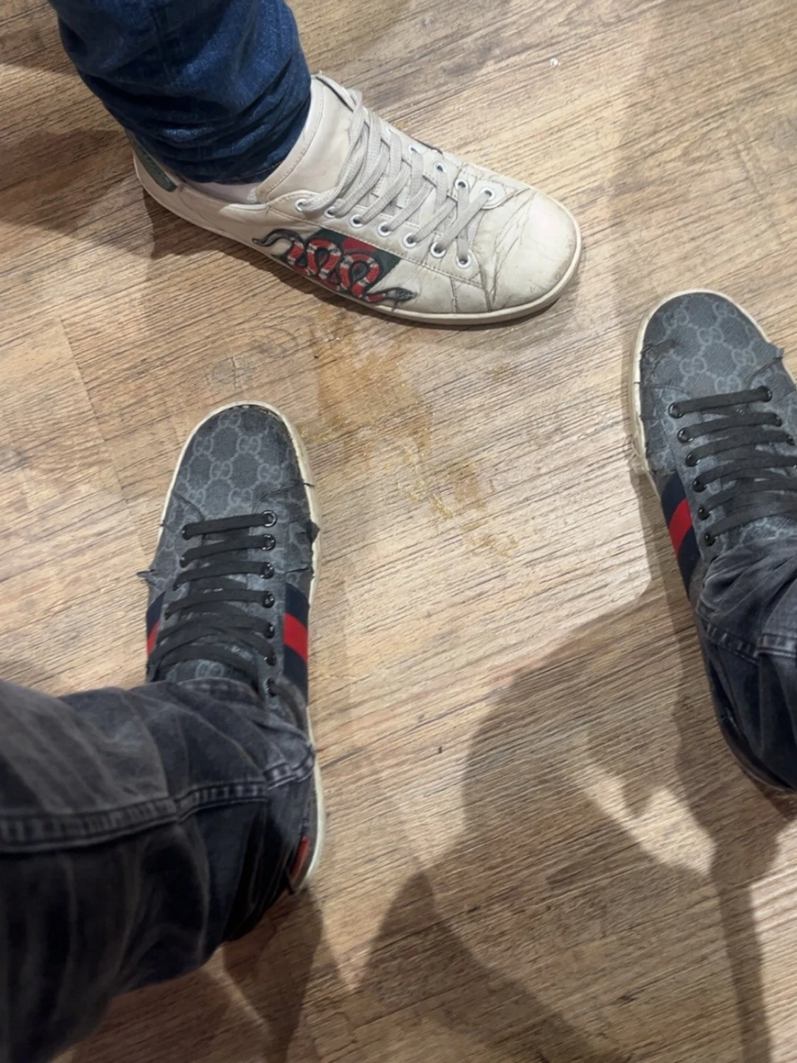 GG sneakers med monogram och röd-blå rand - 3