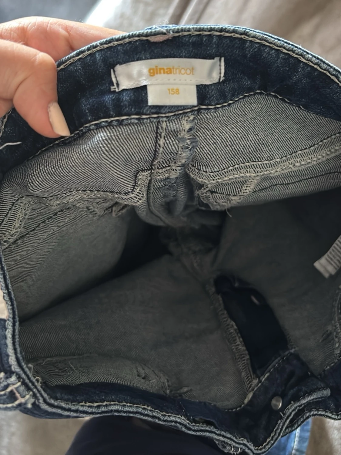 Mörkblå bootcut jeans med kontrastsömmar - 2