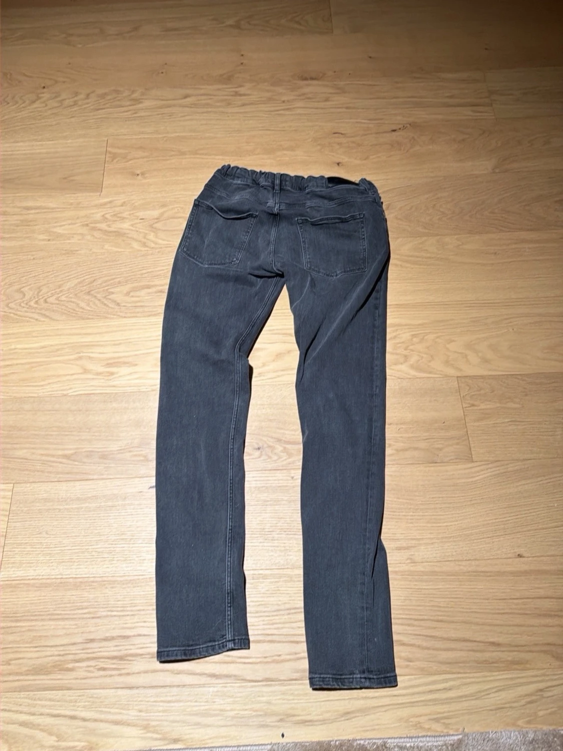 Mörkgrå slim jeans med stretch - 1