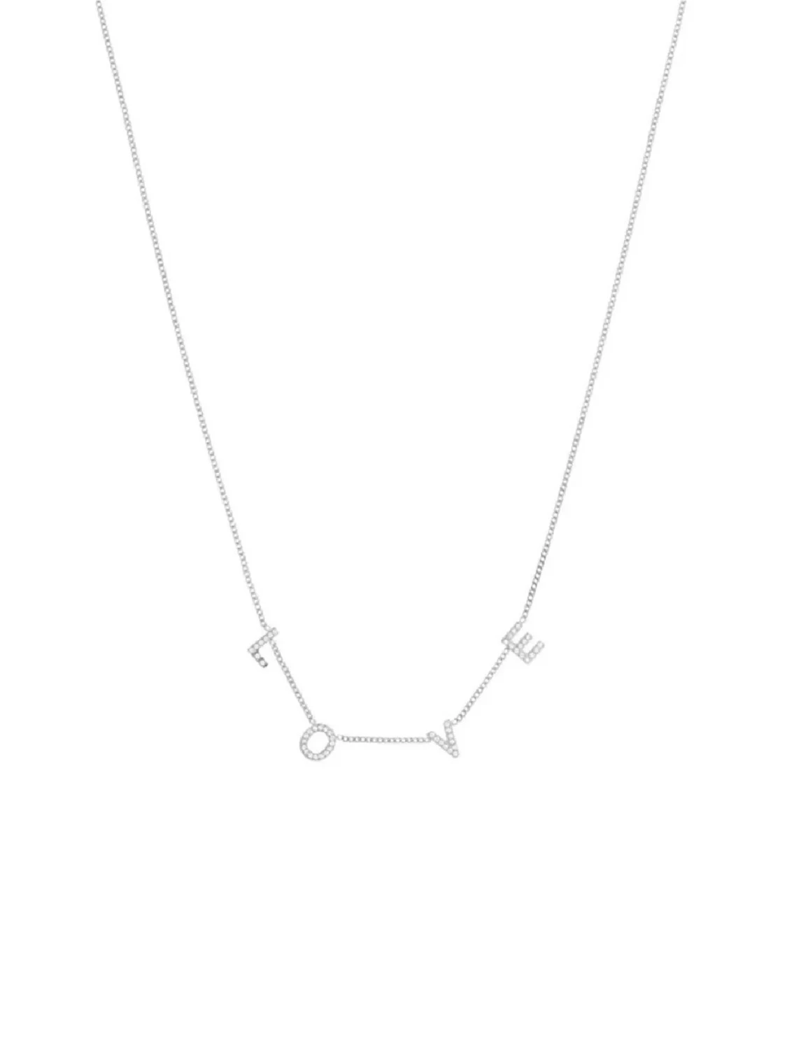 Silverhalsband med LOVE-bokstäver