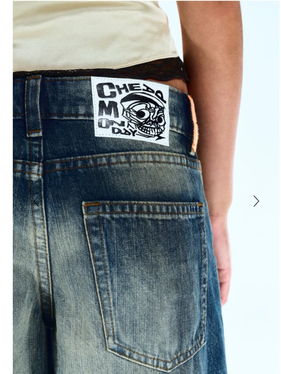 Cheap Monday- Blåa wide leg jeans med vintage-look - 6