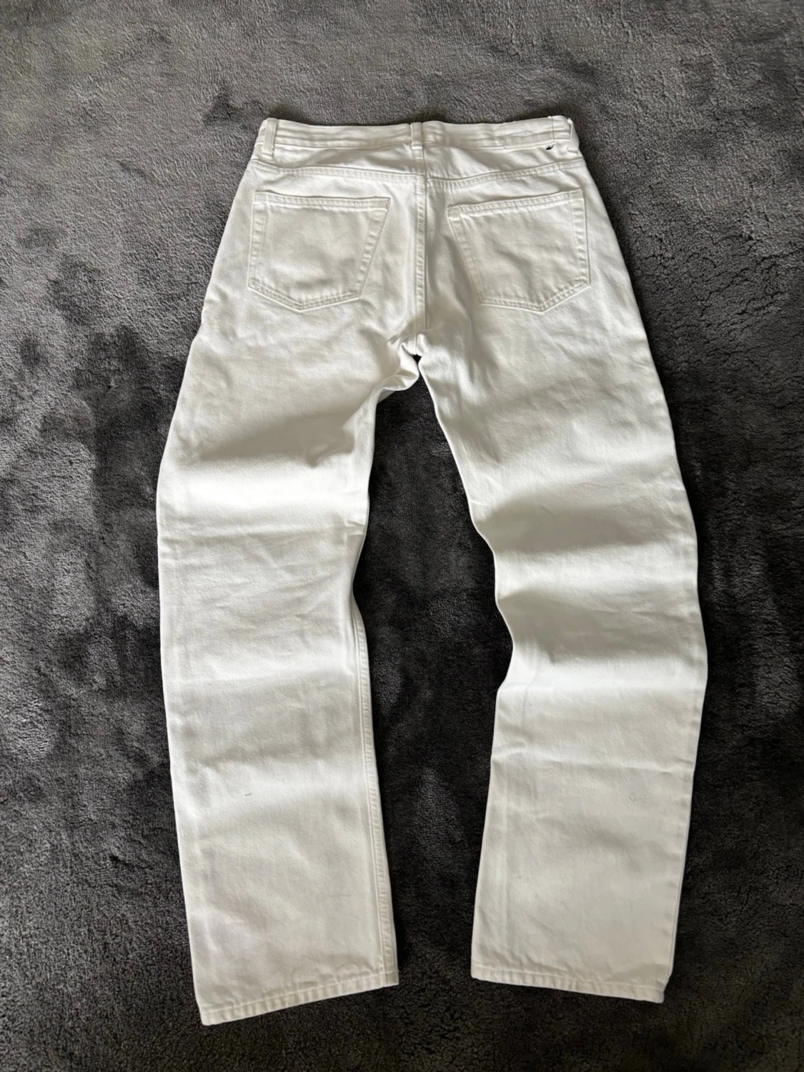 Vita raka jeans med hög midja - 1