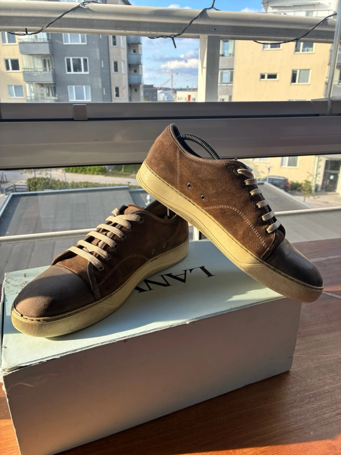 Lanvin DBB1 Suede & Nappa Cap-Toe Sneakers - 2