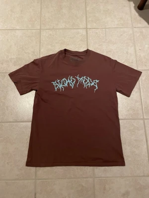 Brun t-shirt med tryck - Travis Scott Astroworld Merch. Brun i färgen med snygga detaljer, utmärkt skick och i storlek S. Kan passa i M fast lite tight. 