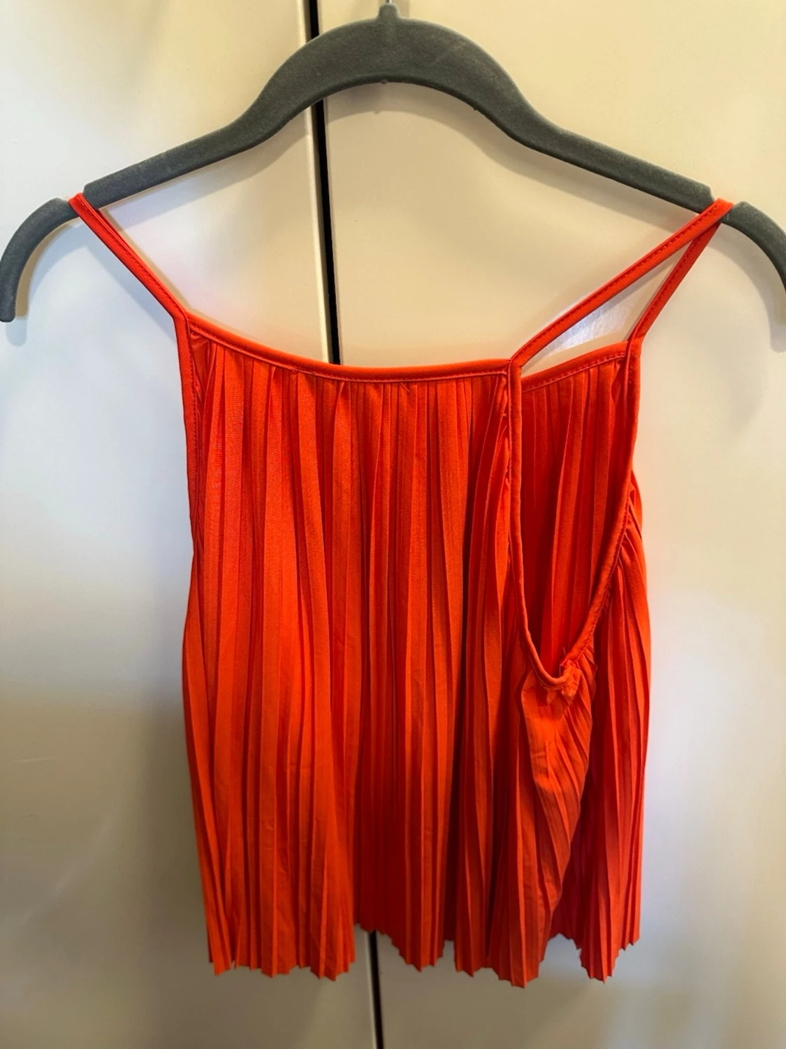 Plisserad orange/röd blus från Zara - 1
