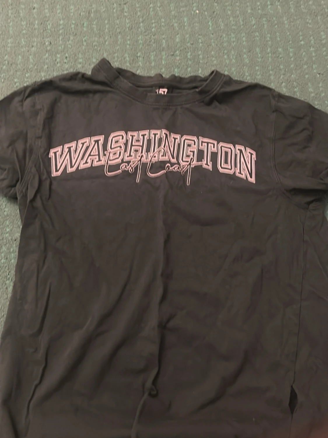 Svart t-shirt med Washington-tryck