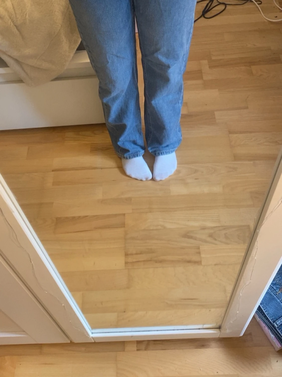 Blå raka jeans - 1