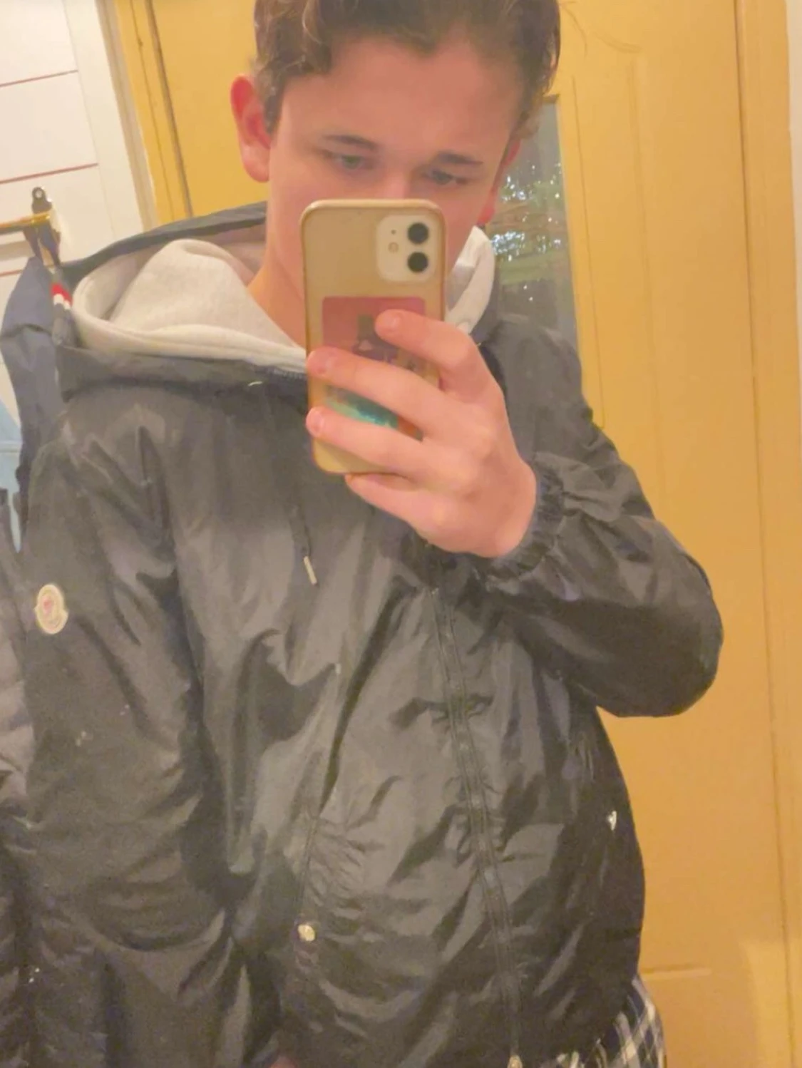 Svart Moncler vindjacka med huva - 6