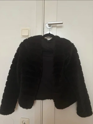 Svart pälsjacka  - Snygg svart pälsjacka 