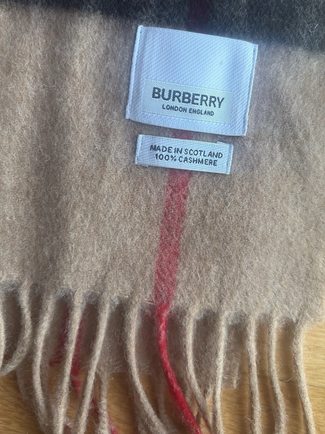 Beige rutig Burberry halsduk kashmir - 3