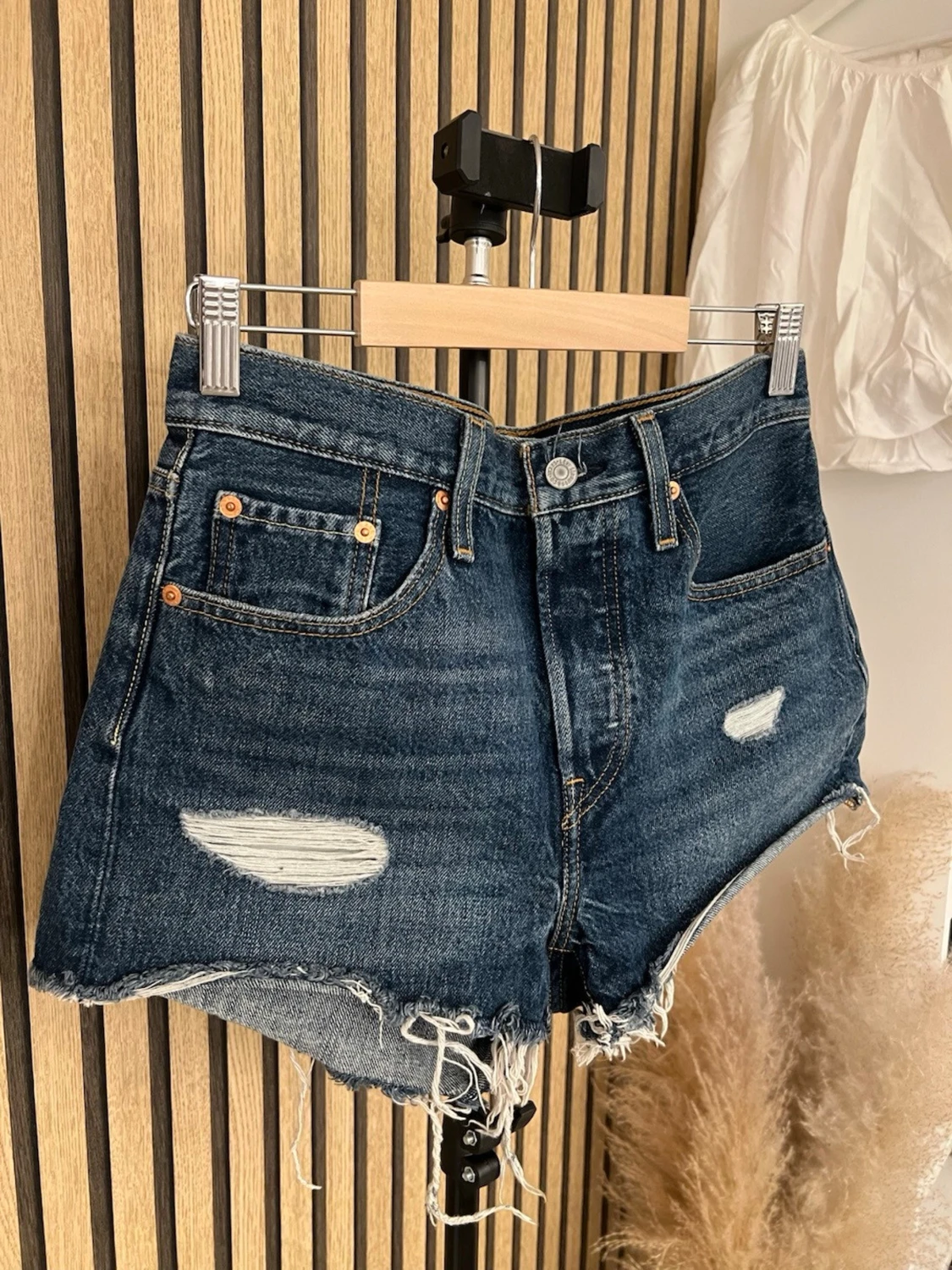 Levi's blå jeansshorts med slitningar - 1