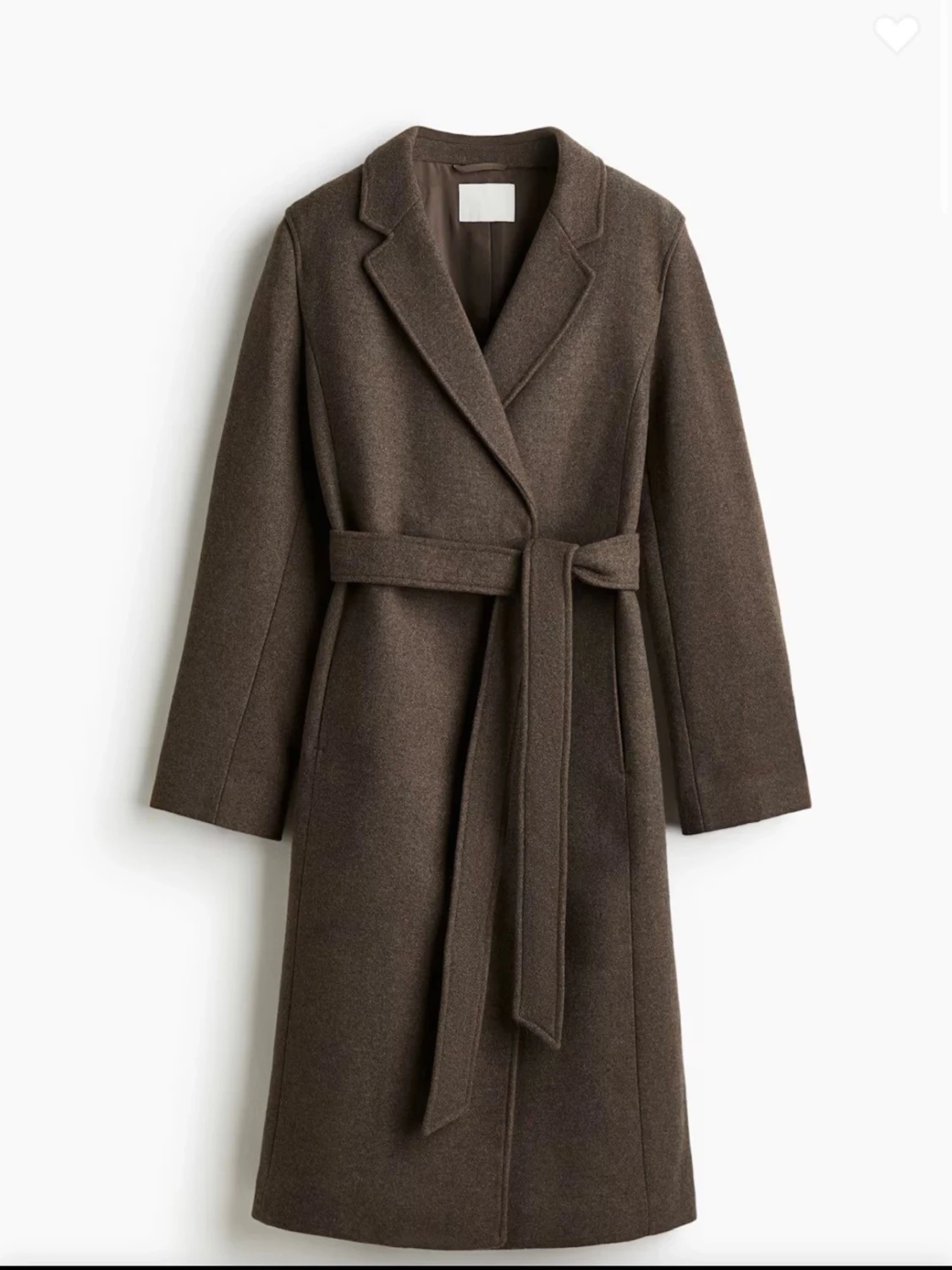 Brun ullkappa med bälte - 3