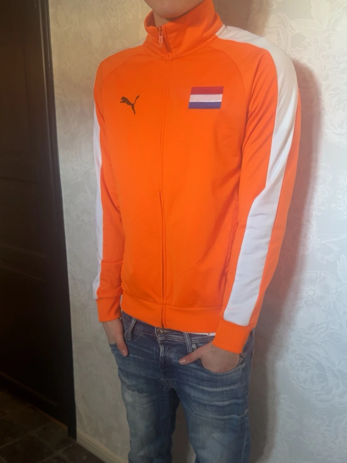 Orange träningsjacka Puma Nederländerna