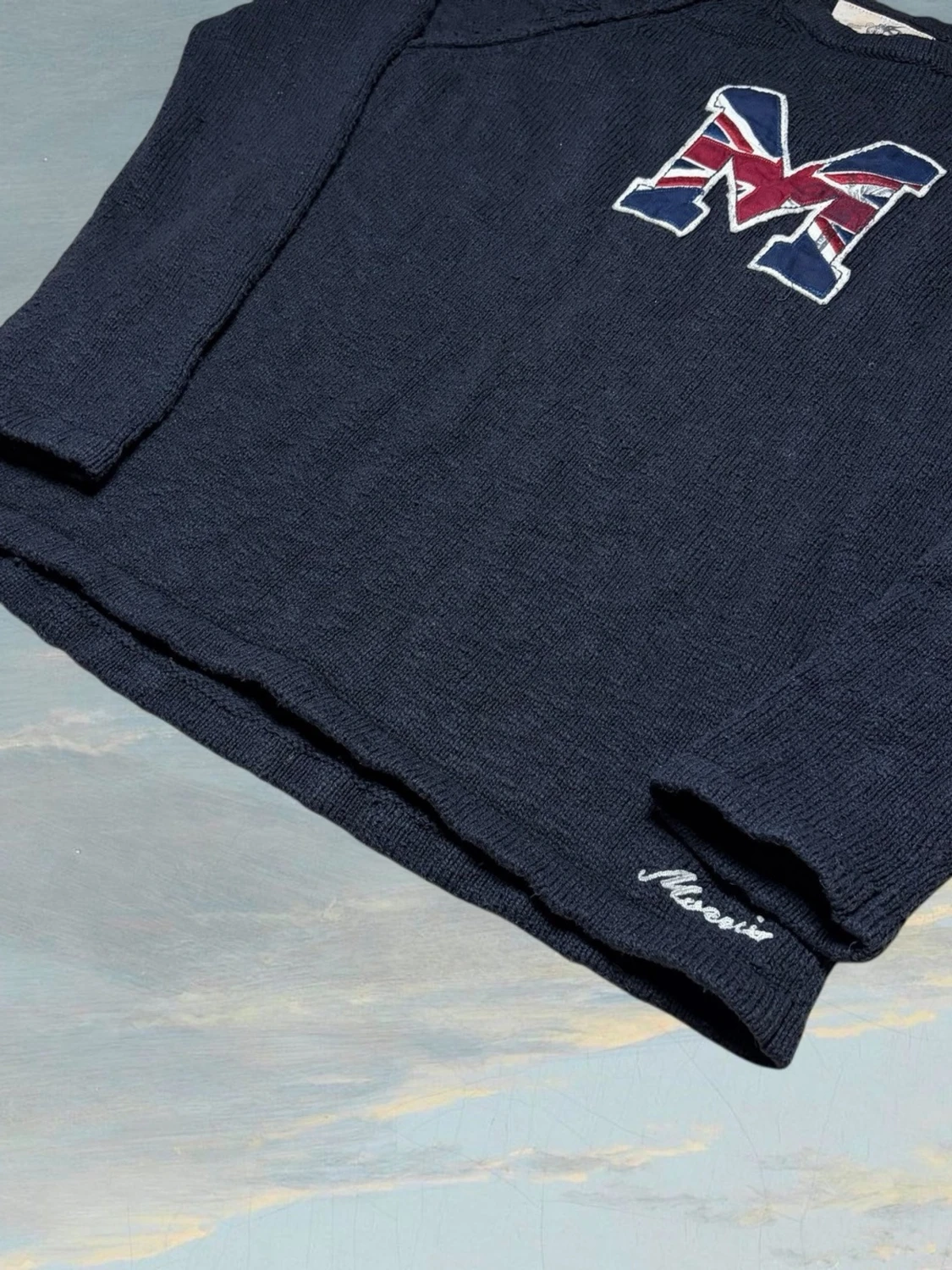 Morris grovstickad tröja - herr strl L - 3