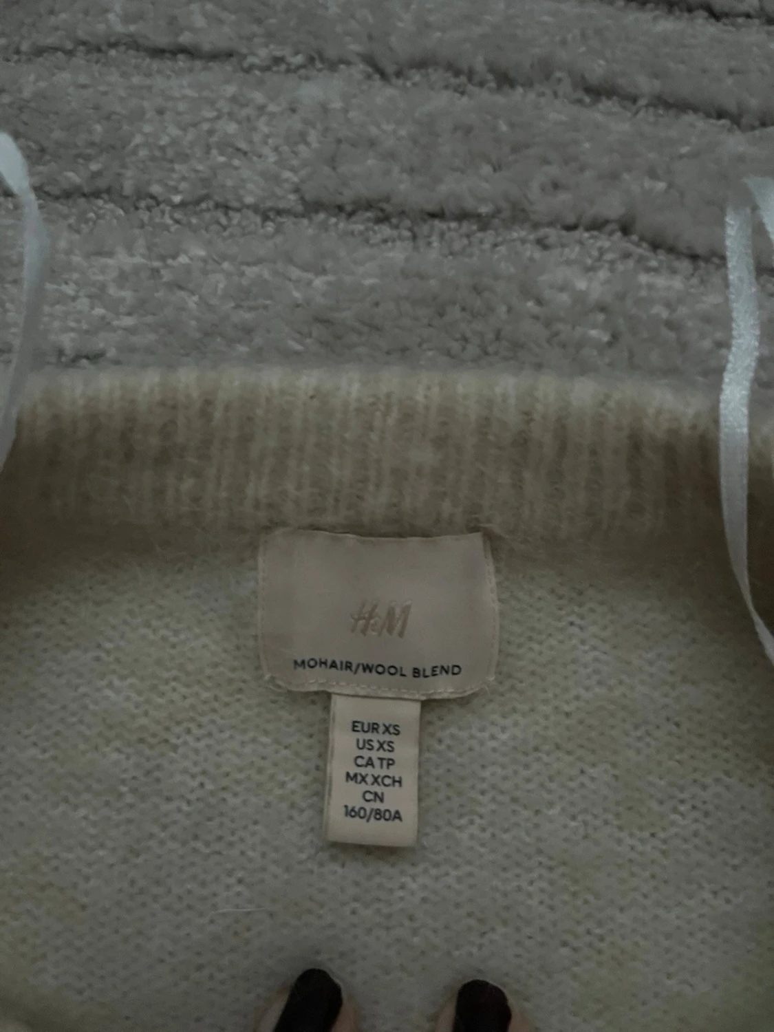 Beige mohair tröja h&m - 2
