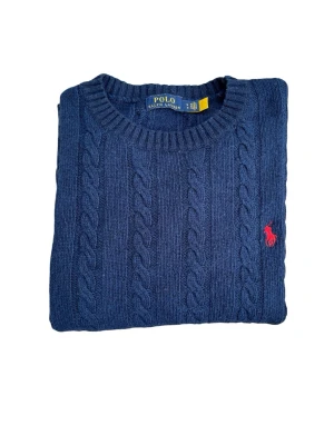 Ralph Lauren kabelstickad tröja marinblå - Fint skick, storlek M