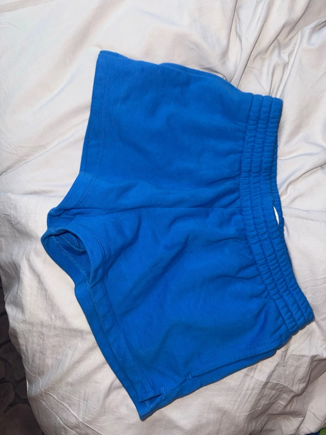 Blå bomullsshorts med resårmidja -Aritzia XS - 3