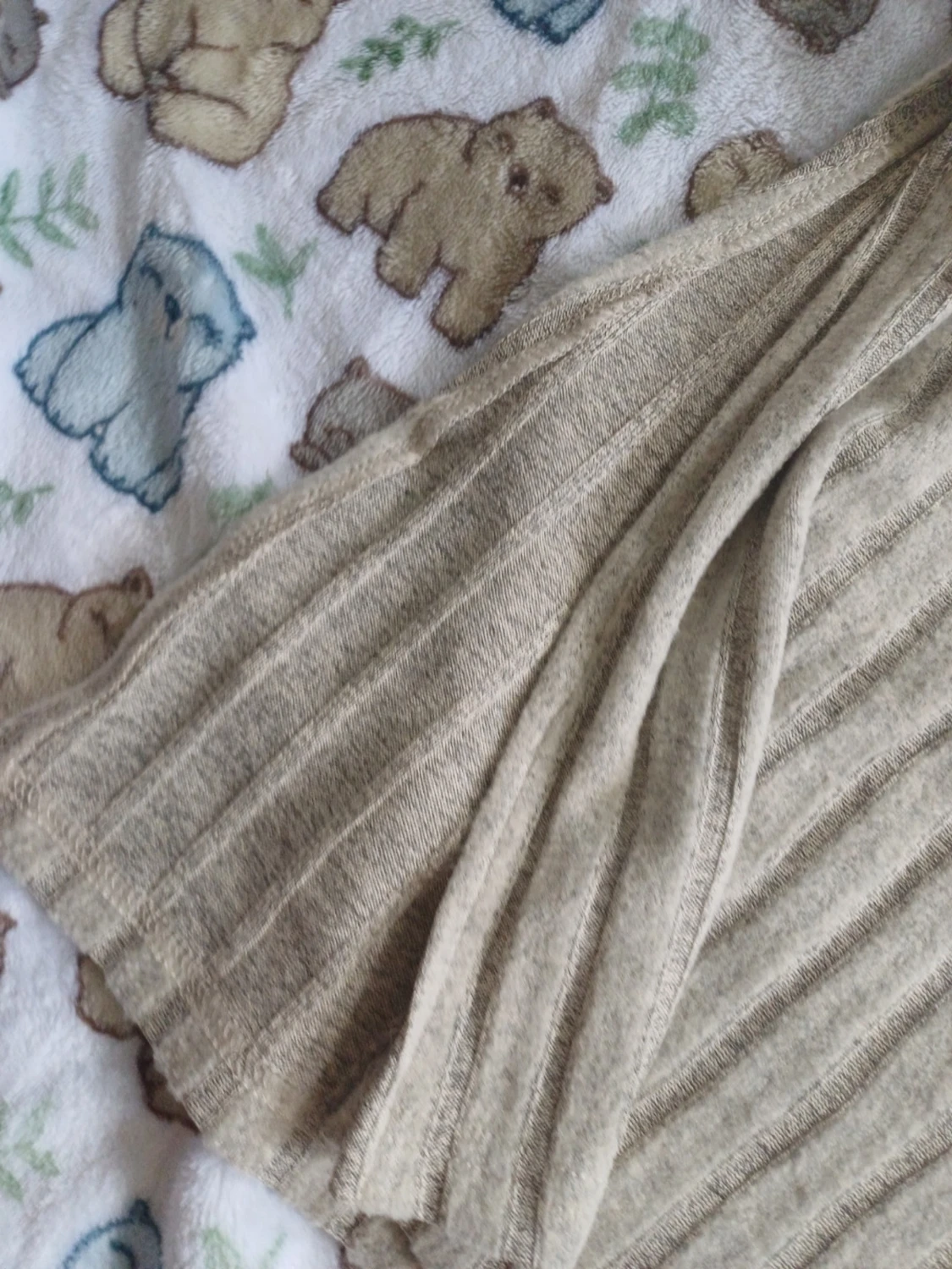 Beige ribbad polotröja - 1