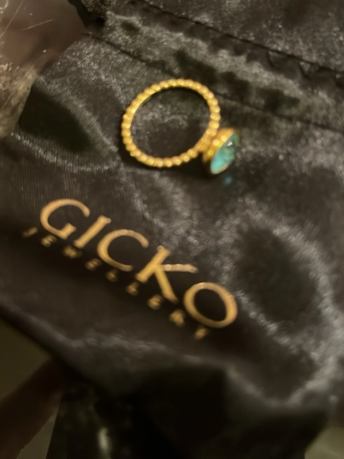 Guldpläterad ring med Topaz sten - 1