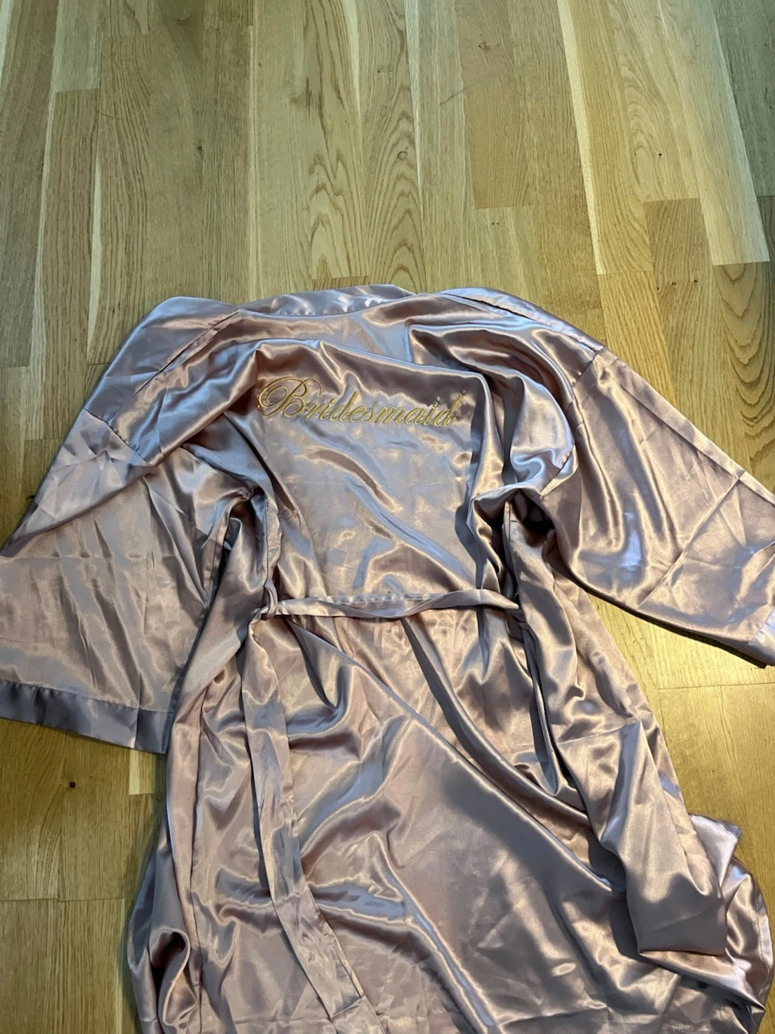 Rosa satin morgonrock Bridesmaid - 2