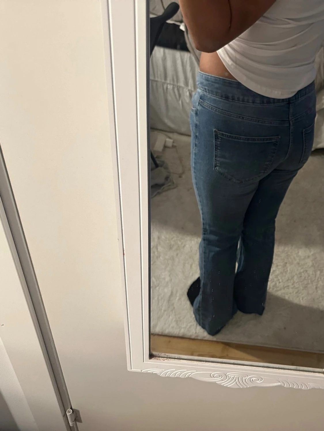 Blå bootcut jeans med låg midja - 2