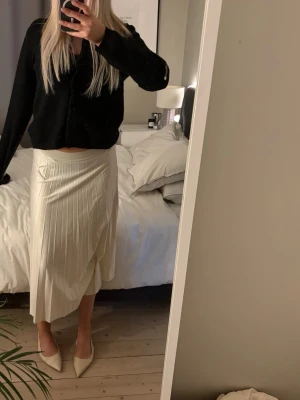 Plisserad beige långkjol från VILA - Säljer en superfin plisserad långkjol från VILA i en ljus beige nyans. Kjolen har bred resår i midjan och ett snyggt fall med tydliga veck. Perfekt för dig som gillar en stilren och elegant look.