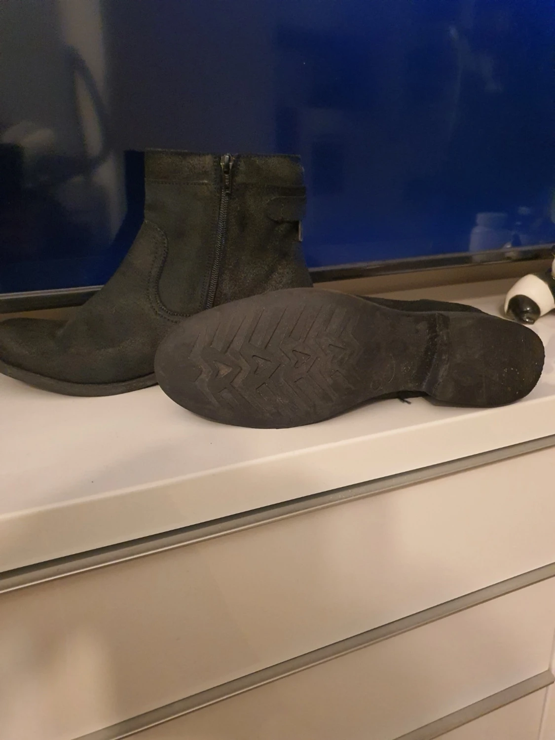 Svarta mockaboots med låg klack - 3