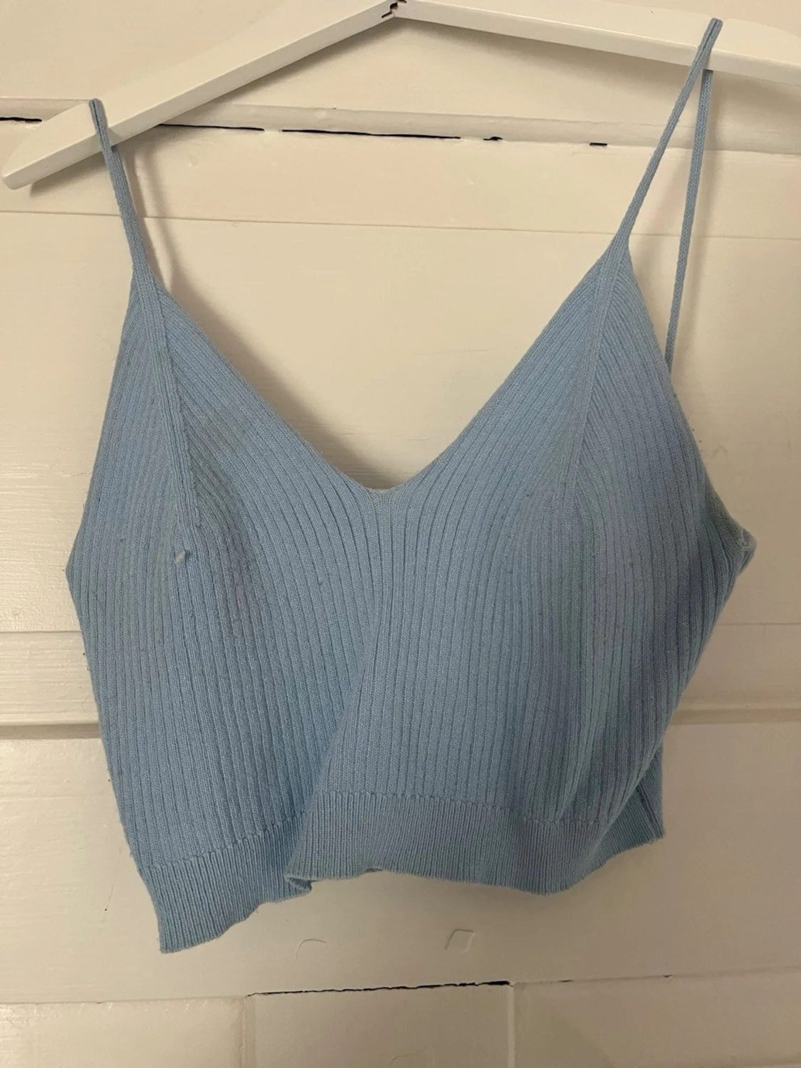 Vändbar ribbad linnetopp svart/blå - 1