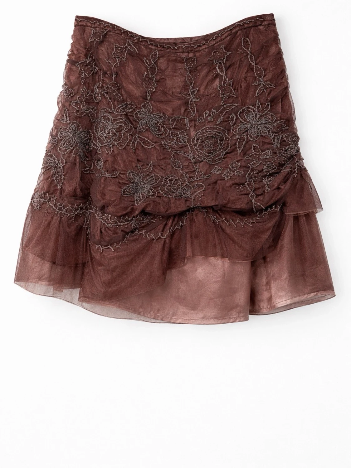 Liu Jo Vintage Brun volangkjol med broderi - 5