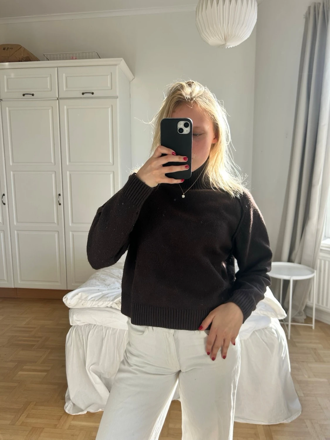 Mörkbrun stickad polotröja💖💖🤌🏼 - 4