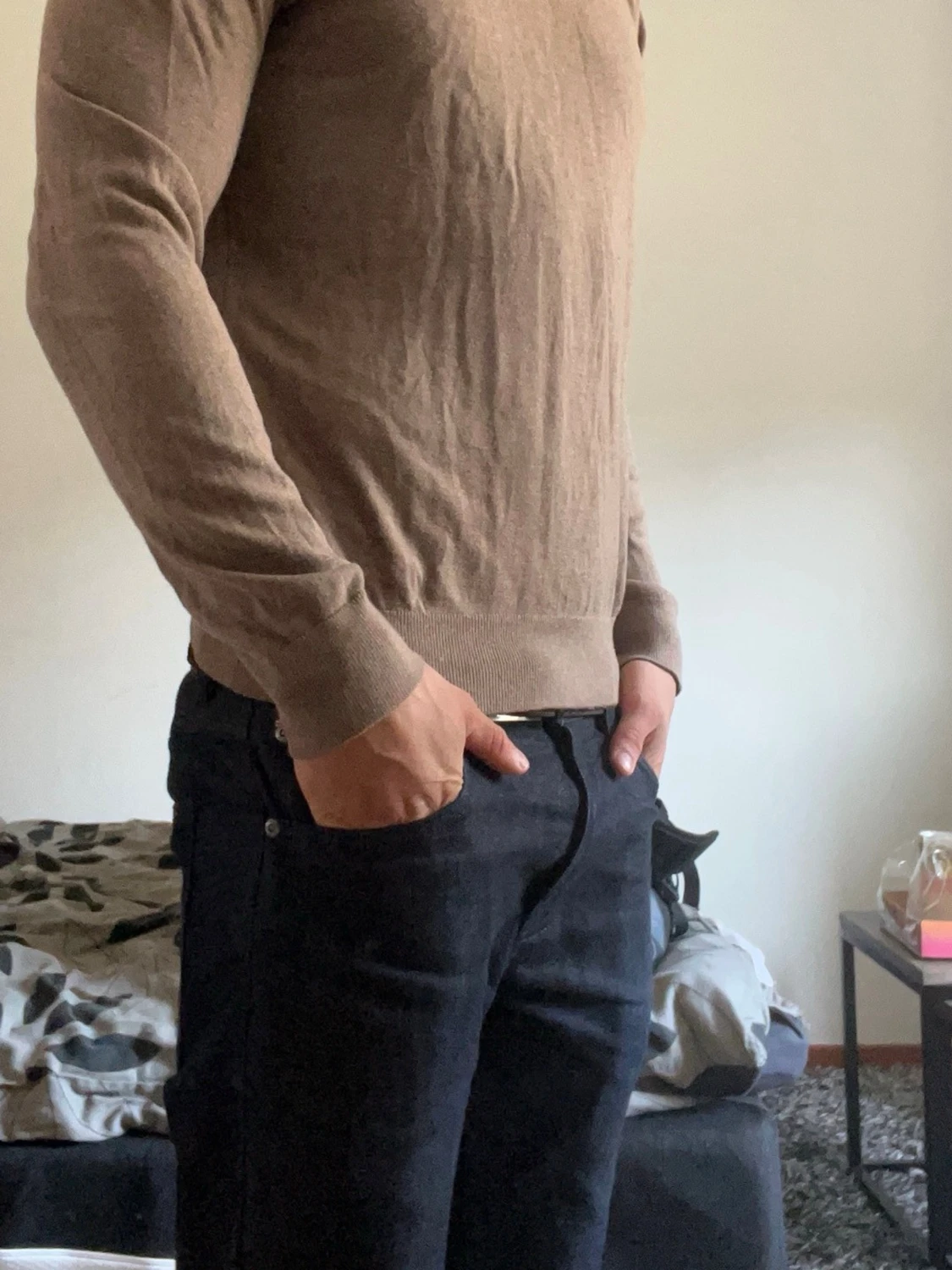 Beige stickad tröja 