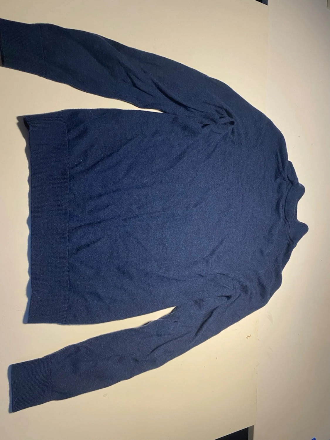Mörkblå stickad half zip tröja från Morris,  - 1