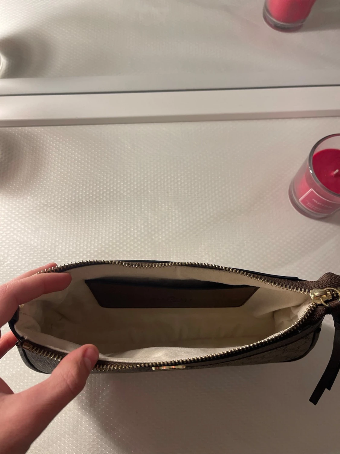  beige GG canvas axelremsväska - 3