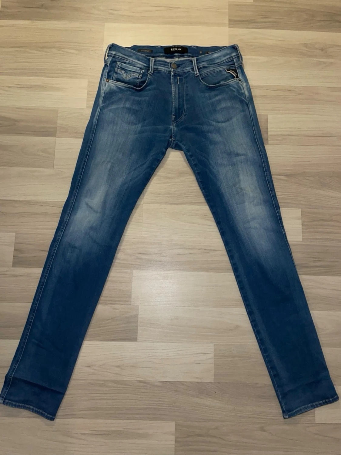 Blå slim fit replay Anbass jeans - 1