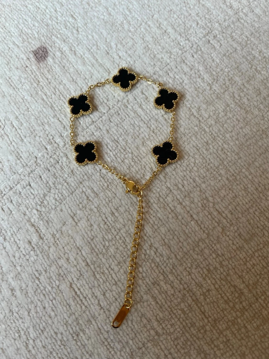 Guldpläterad svarta klöver 18+5cm