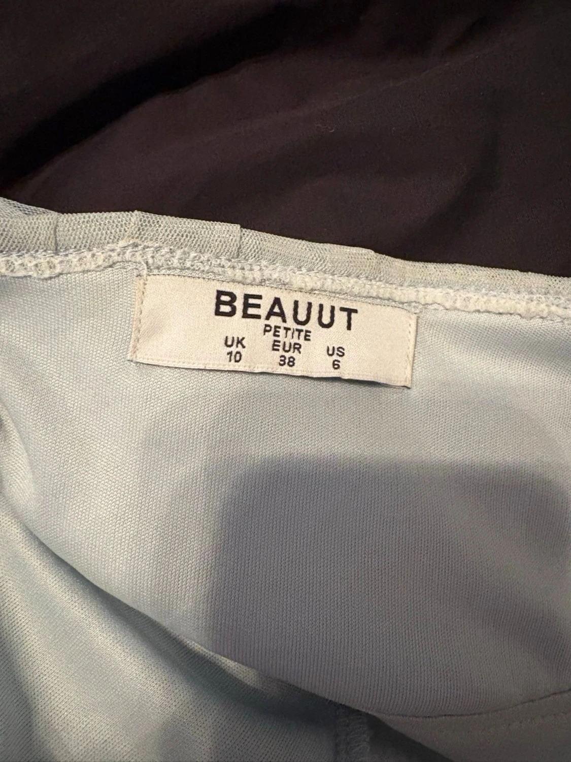 Ljusblå axelbandslös långklänning - 1