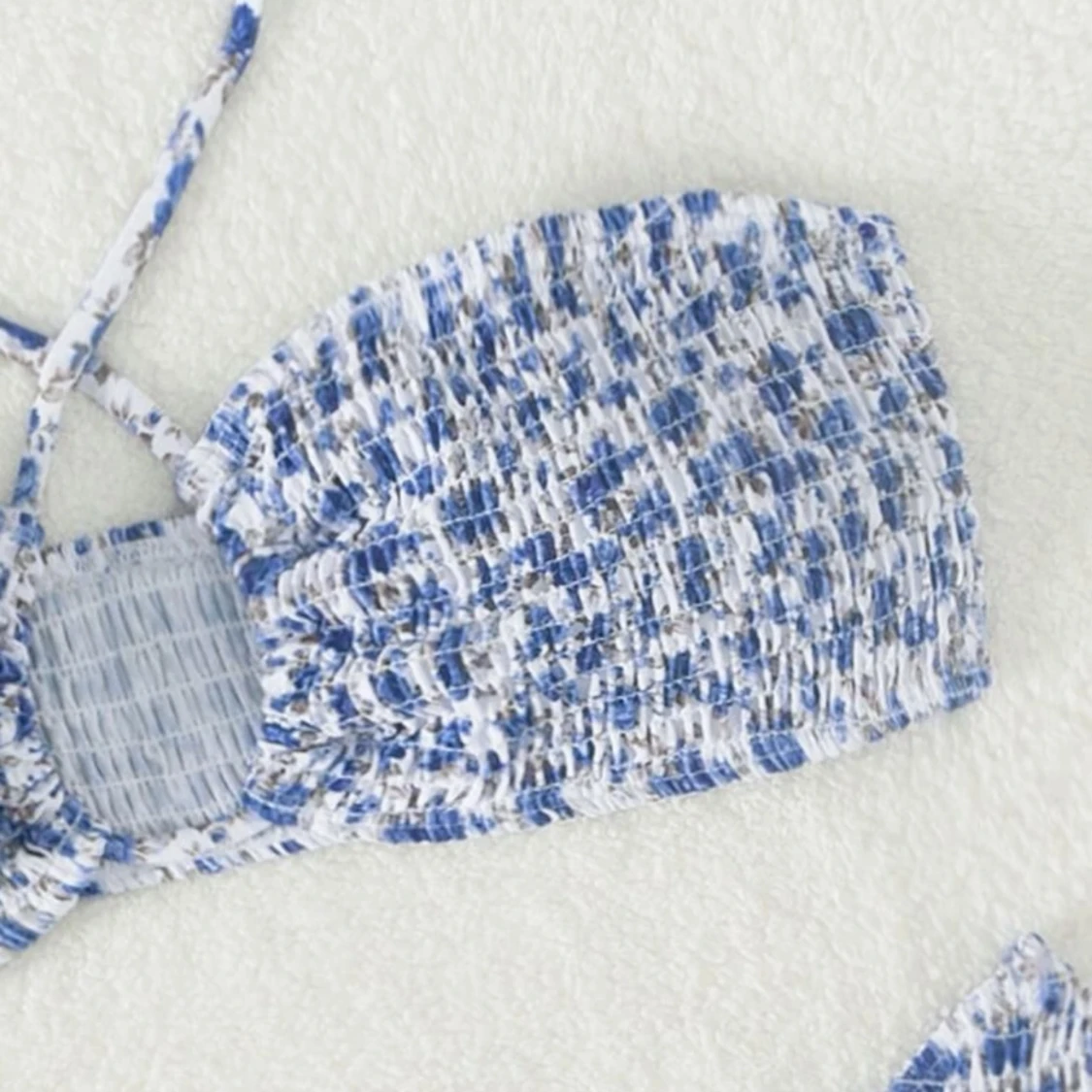 Blå blommig bikini - 91