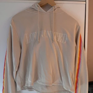 Hoodie  - Hoodie med regnbågsmönster på ärmarna. Använd många gånger men inget slitage!