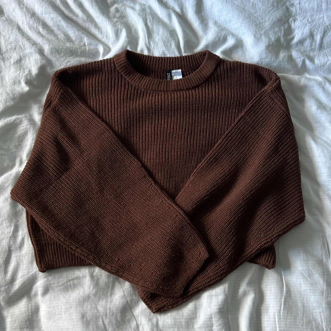 brun stickad tröja - 90