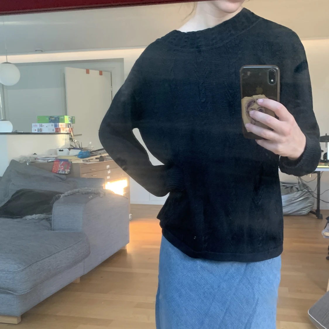 Svart stickad tröja - 91