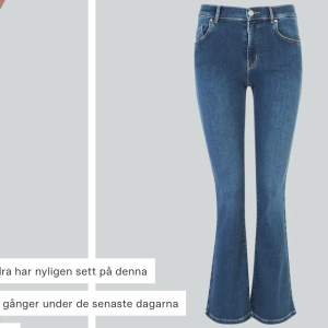 Säljer nu mina super fina mörkblåa lågmidjade bootcut jeans från bikbok. Säljer då de inte kommer till användning. Hör av dig om du har frågor eller vill ha fler bilder. De är i nyskick💓Köpte för 599 och säljer för 400kr💓💓