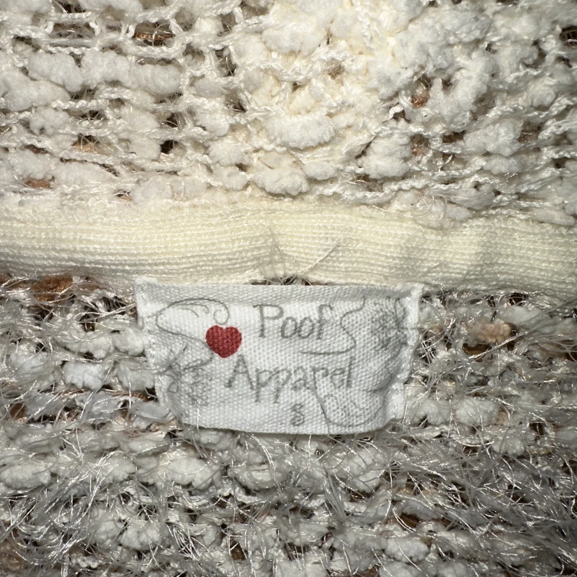 Fluffig lång mysig cardigan med luva stl S - 91