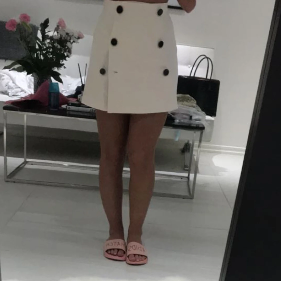 Superfin kortkjol med knappar  - 90