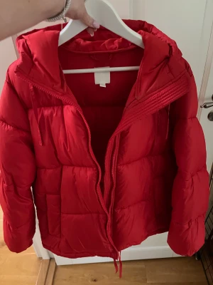 Vinterjacka  - Röd vinterjacka från hm. Väldigt sparsamt använd. Köpt för 499 säljer för 250kr. 